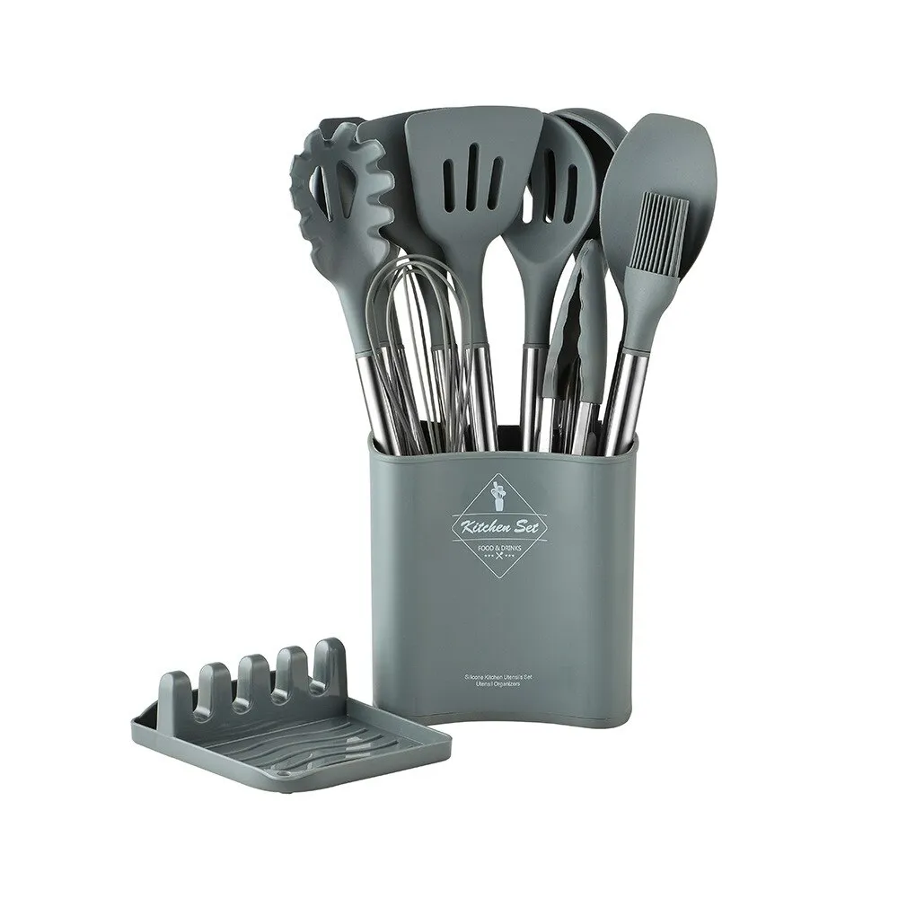 13-Piece Silicone Kitchen Utensil Set with Holder – Non-Scratch Heat Resistant Cooking Tools - Image 5
