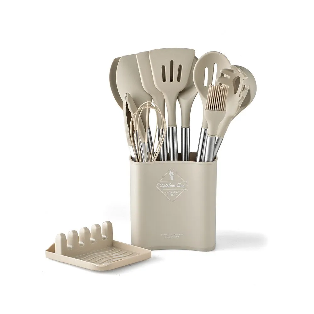13-Piece Silicone Kitchen Utensil Set with Holder – Non-Scratch Heat Resistant Cooking Tools - Image 6