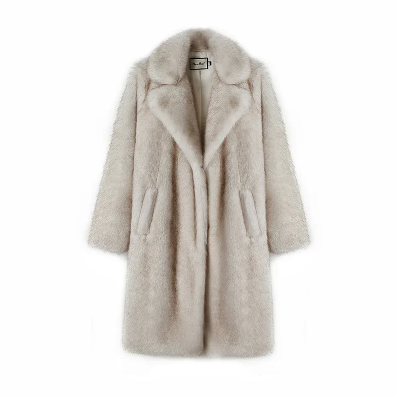 Adriana Luxe Faux Fur Coat – Elegant Knee-Length Winter Outerwear - Image 4