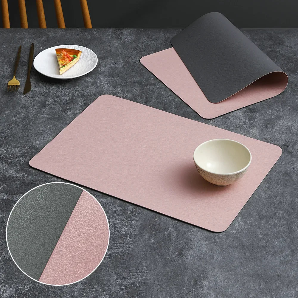Double-Sided Faux Leather Placemats Set – Waterproof, Heat-Resistant Table Mats for Dining, Kitchen & Outdoor Use - Image 8