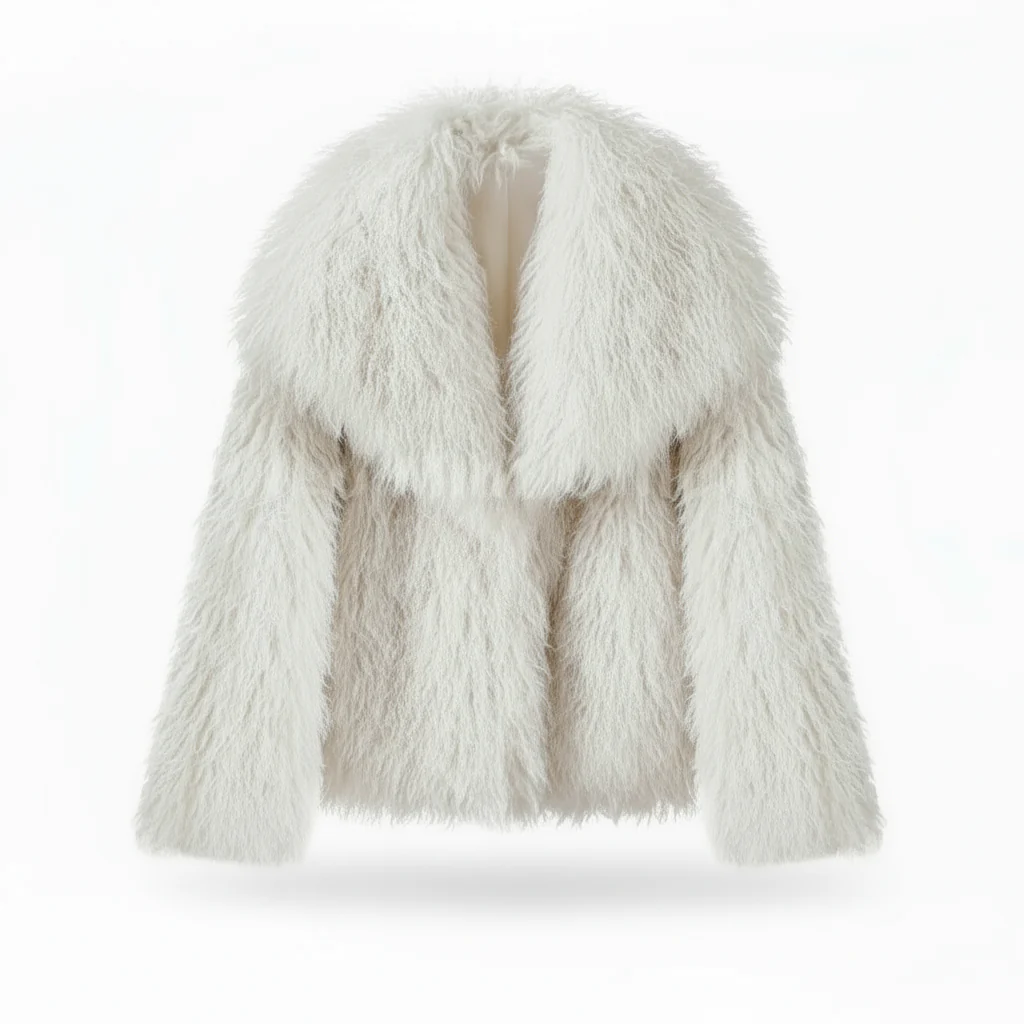 Elarra Faux Fur Shaggy Jacket – Women’s Oversized Mongolian Style Coat for Autumn Winter Outfits - Image 10