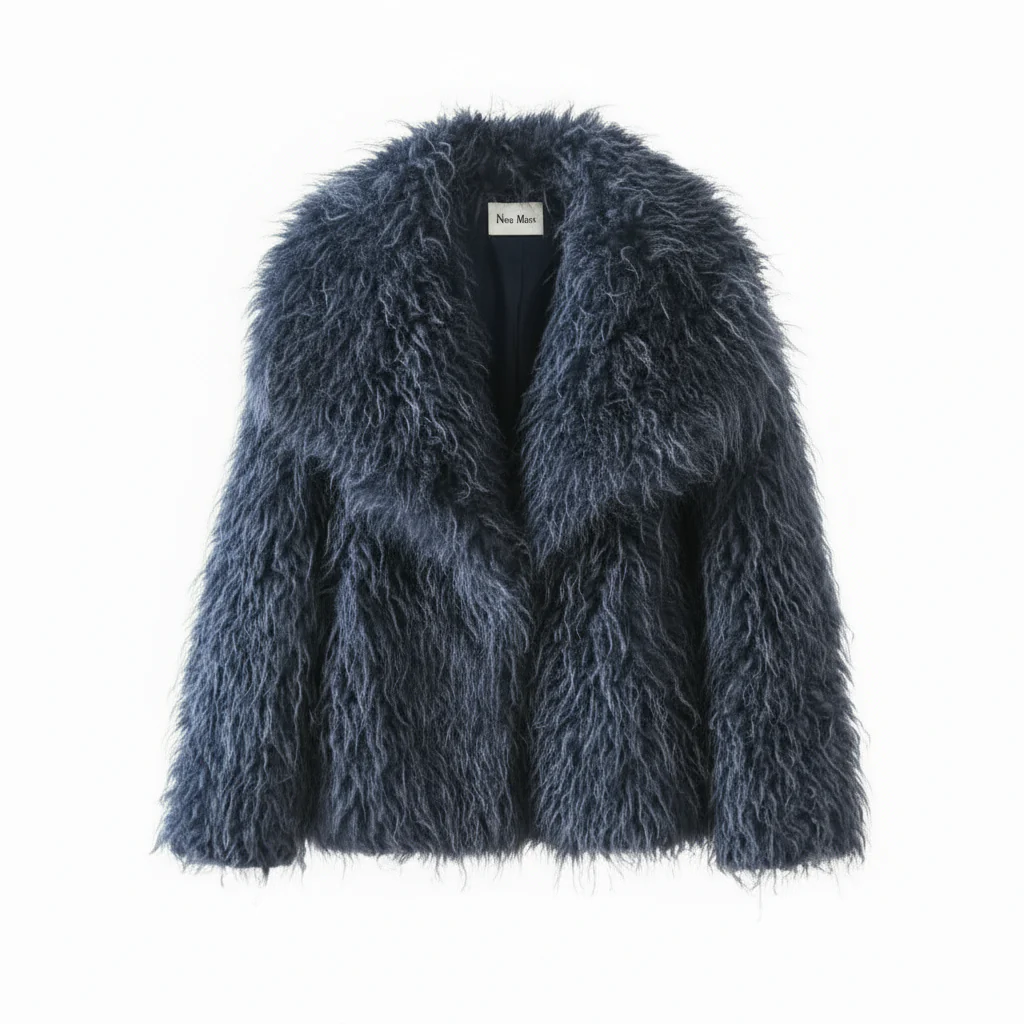 Elarra Faux Fur Shaggy Jacket – Women’s Oversized Mongolian Style Coat for Autumn Winter Outfits - Image 9