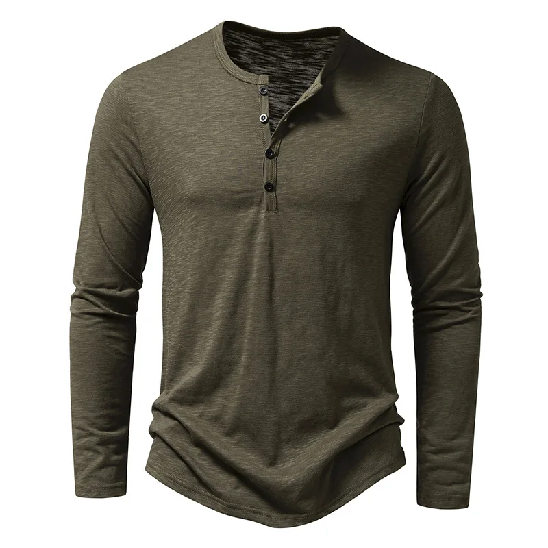 Henley Men’s Long Sleeve Button Neck Top – Casual Men’s Long Sleeve T Shirt Style Shirt - Image 5