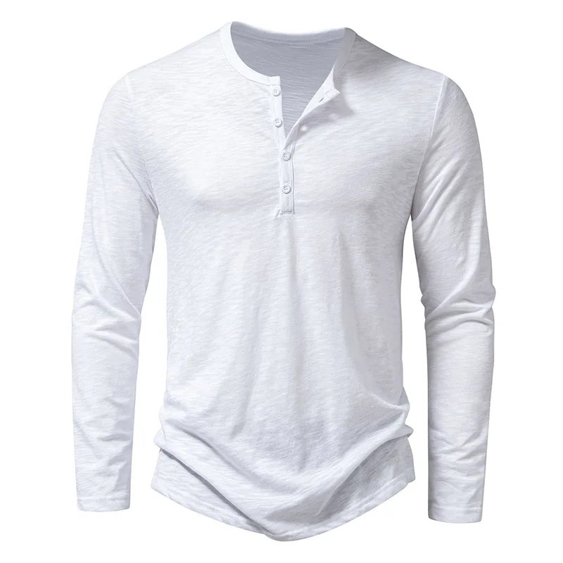 Henley Men’s Long Sleeve Button Neck Top – Casual Men’s Long Sleeve T Shirt Style Shirt - Image 6