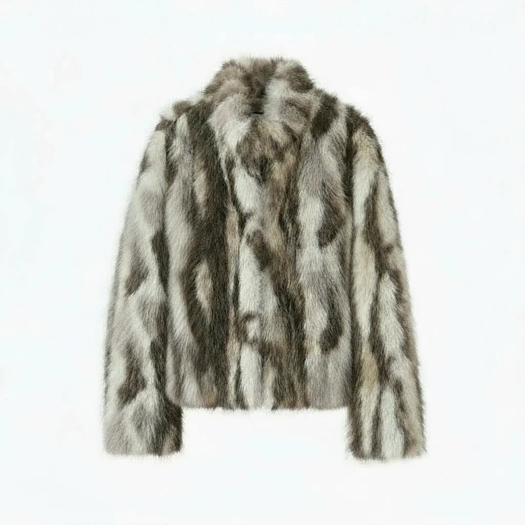 Novella Fur Faux Fur Zebra Print Coat – Statement Animal Print Faux Fur Jacket for Women - Image 7