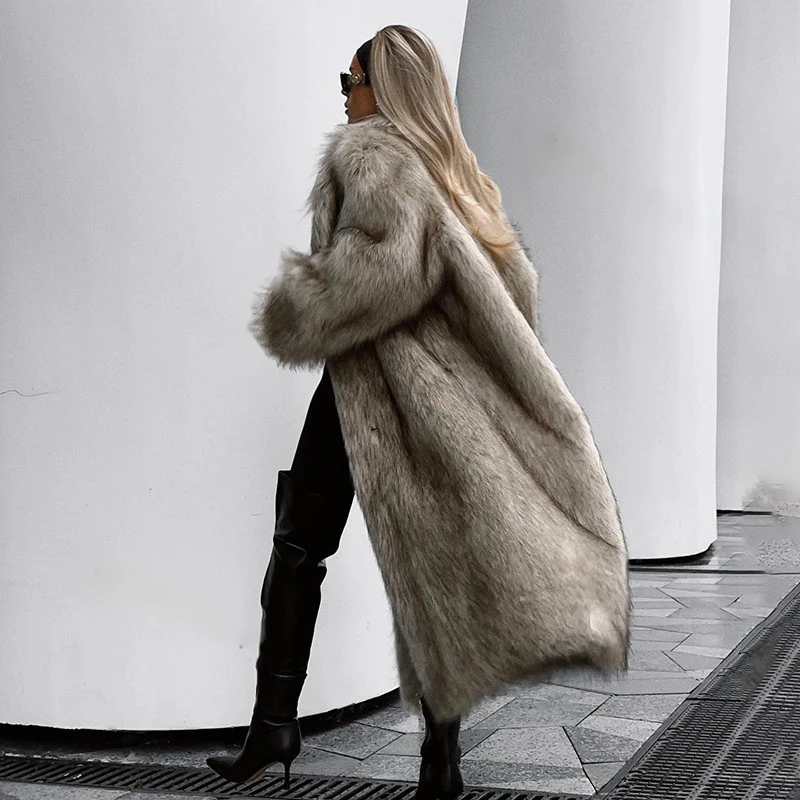Ophelia Long Luxe Faux Fur Coat – Elegant Winter Outerwear - Image 3