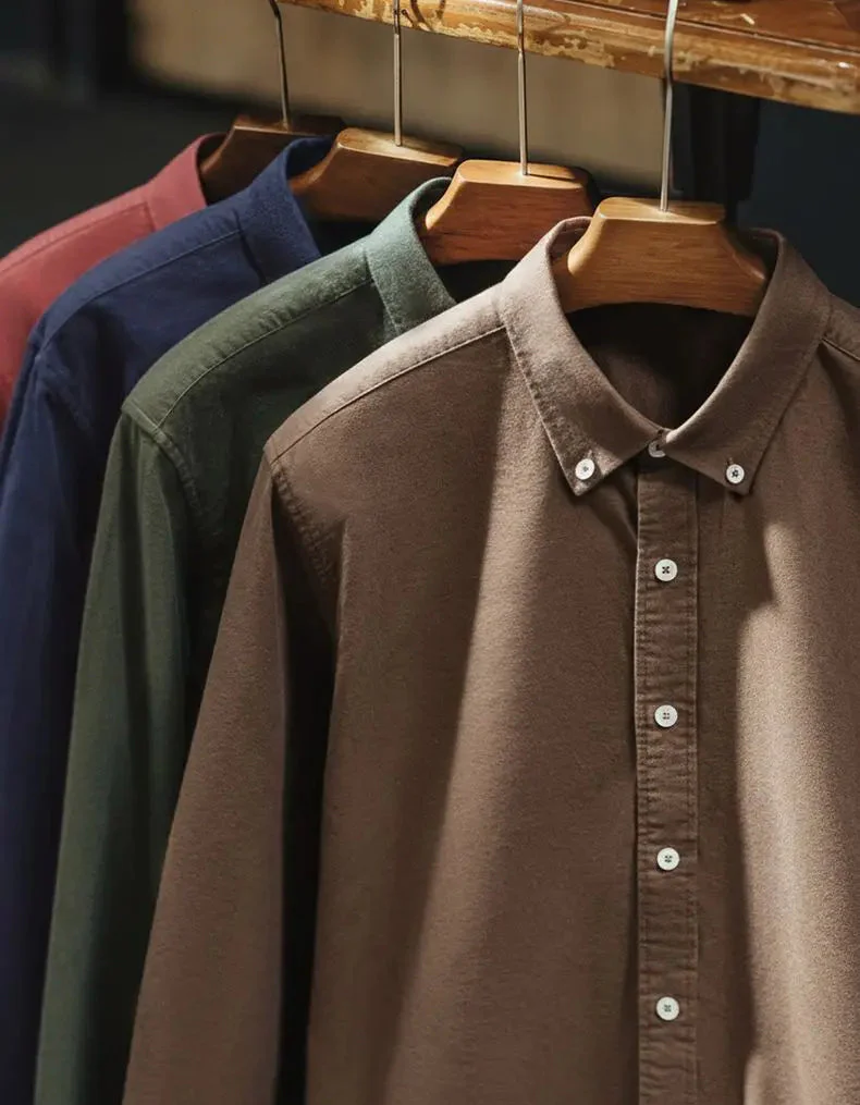 Redford Men’s Long Sleeve Oxford Shirt – 100% Cotton Brushed Casual Button Down Shirt - Image 10