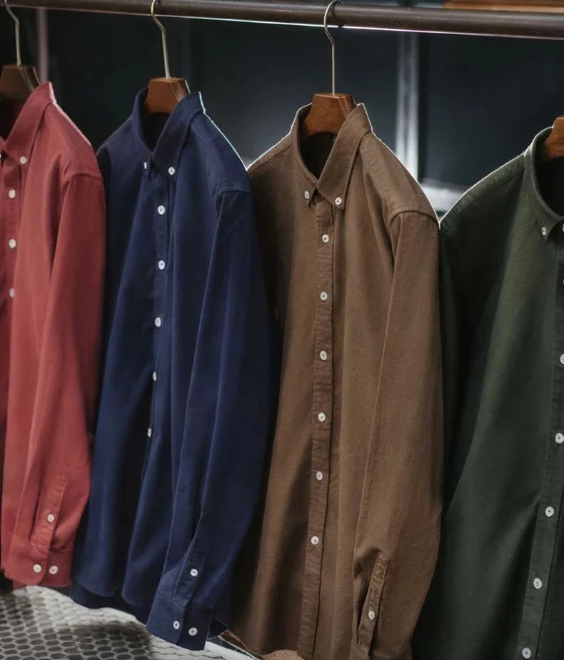 Redford Men’s Long Sleeve Oxford Shirt – 100% Cotton Brushed Casual Button Down Shirt - Image 11