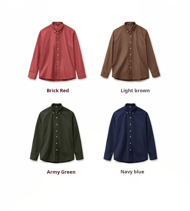 Redford Men’s Long Sleeve Oxford Shirt – 100% Cotton Brushed Casual Button Down Shirt - Image 12