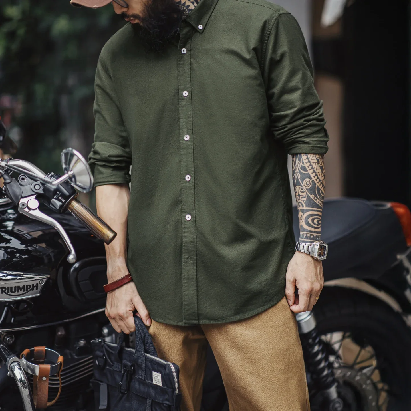 Redford Men’s Long Sleeve Oxford Shirt – 100% Cotton Brushed Casual Button Down Shirt - Image 3