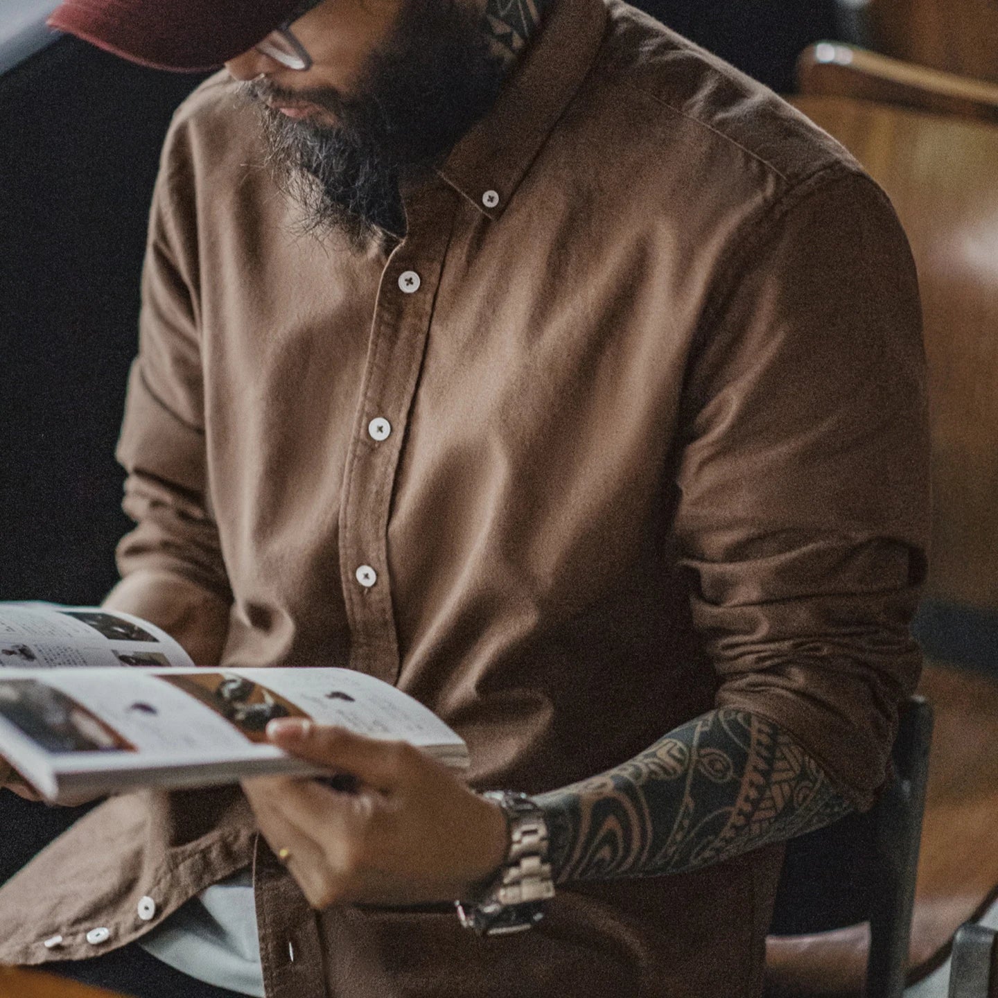 Redford Men’s Long Sleeve Oxford Shirt – 100% Cotton Brushed Casual Button Down Shirt - Image 5