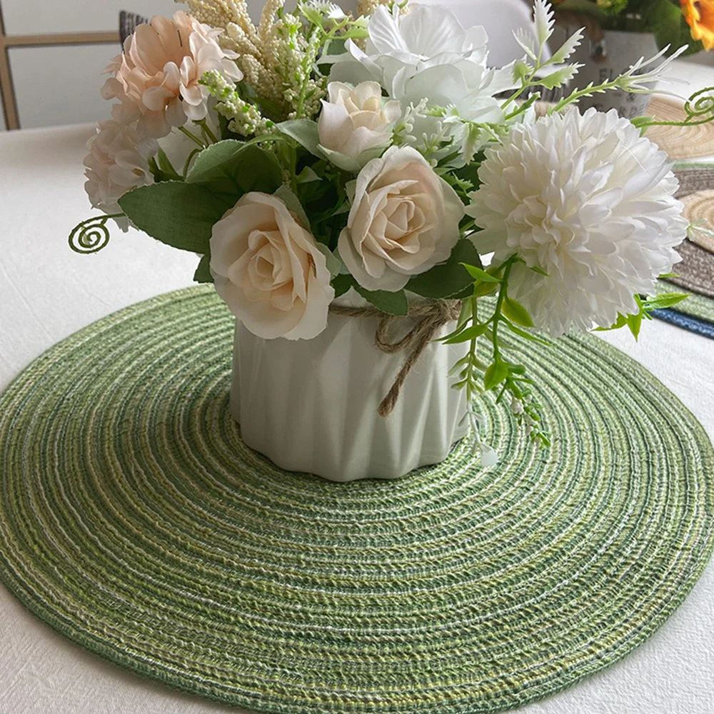Round Woven Placemats in Vibrant Colours for Stylish Dining - Image 3